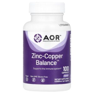 Advanced Orthomolecular Research AOR Zinc-Copper Balance™ 100 Cápsulas