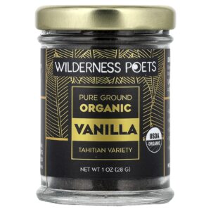 Wilderness Poets Baunilha Orgânica Pura Moída Variedade do Taiti 28 g (1 oz)