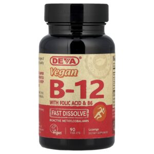 Deva Vitamina B12 Vegana com Ácido Fólico e B6 Dissolução Rápida 90 Comprimidos