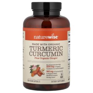 NatureWise Curcumina de Cúrcuma Orgânica 180 Cápsulas Veganas