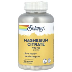 Solaray Citrato de Magnésio 180 VegCaps (133 mg por Cápsula)