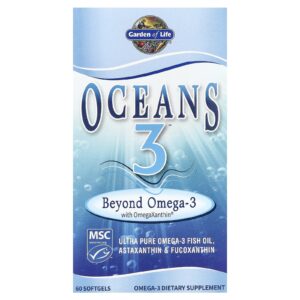 Garden of Life Oceans 3 Beyond Omega-3 com ÔmegaXantina 60 Cápsulas Softgel