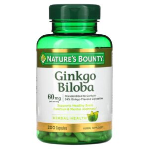 Natures Bounty Ginkgo biloba 200 Cápsulas (30 mg por Cápsula)