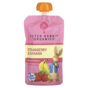 Pumpkin Tree Organics Orgânicos Peter Rabbit Purê de Frutas Orgânicas Morango e Banana 113 g (4 oz)