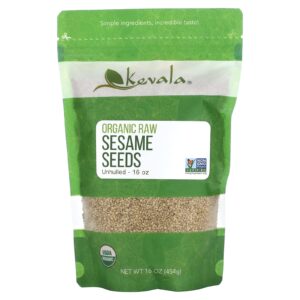 Kevala Sementes de Gergelim Cru Orgânico (Não Descascado) 454 g (16 oz)