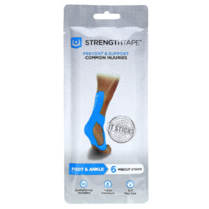 Strengthtape Kit de Fitas Kinesiology Pé e Tornozelo 6 Tiras Pré-cortadas