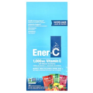 Ener-C Mistura para Bebida Multivitamínica Borbulhante Embalagem Variada 1.000 mg 30 Embalagens 2829 g (99 oz)