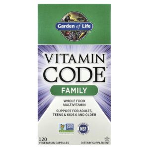 Garden of Life Vitamin Code® Família Multivitamínico Integral 120 Cápsulas Vegetarianas