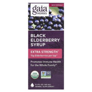 Gaia Herbs Xarope de Sabugueiro Preto 160 ml (54 fl oz)