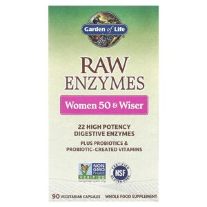 Garden of Life Enzimas RAW Women 50 & Wiser 90 Cápsulas Vegetarianas