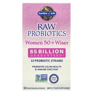 Garden of Life RAW Probiotics Mulheres acima dos 50 90 Cápsulas Vegetarianas