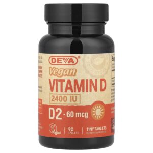 Deva Vitamina D2 Vegana 60 mcg (2.400 UI) 90 Comprimidos