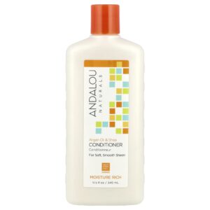 Andalou Naturals Condicionador Rico em Umidade para um Brilho Suave e Macio Carité e Óleo de Argânia 115 onças fluidas (340 ml)
