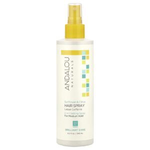 Andalou Naturals Spray para cabelo Brilho luminoso Girassol e Citrus Fixação Média 8.2 fl oz (242 ml)