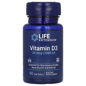Life Extension Vitamina D3 25 mcg (1.000 UI) 90 Cápsulas Softgel