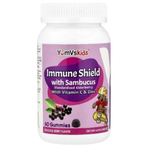 YumVs Immune Shield com Gomas Sambucus Fruto Silvestre Delicioso 60 Gomas
