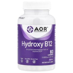 Advanced Orthomolecular Research AOR Hidroxi B12 1.000 mcg 60 Pastilhas