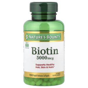 Natures Bounty Biotina 5.000 mcg 150 Cápsulas Softgel de Liberação Rápida