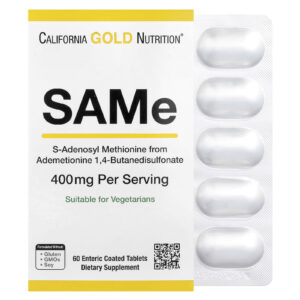 California Gold Nutrition SAMe Butanodissulfonato 400 mg 60 Comprimidos com Revestimento Entérico