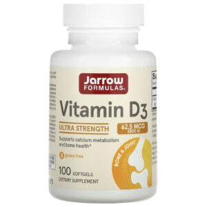Jarrow Formulas Vitamina D3 Ultra Strength 625 mcg (2.500 UI) 100 Cápsulas Softgel