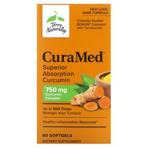 Terry Naturally CuraMed Curcumina de Absorção Superior 750 mg 60 Cápsulas Softgel