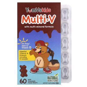 YumVs Infantil MultiV com Fórmula Multimineral Chocolate ao Leite 60 Ursinhos