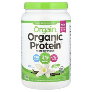 Orgain Organic Protein™ em Pó à Base de Plantas Fava de Baunilha 920 g (203 lb)