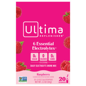 Ultima Replenisher Mistura de Eletrólitos Framboesa 20 Pacotes 32 g (011 oz) Cada
