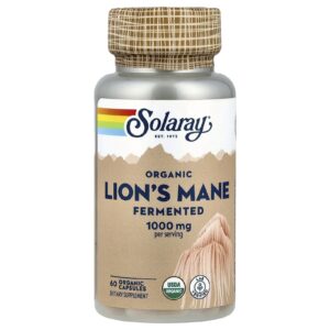Solaray Juba-de-leão Orgânico Fermentado 60 Cápsulas Orgânicas (500 mg por Cápsula)