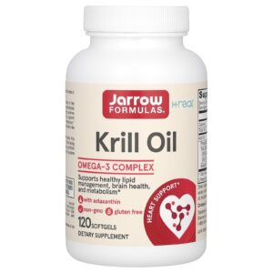Jarrow Formulas Óleo de Krill 120 Cápsulas Softgel (600 mg por Cápsula Softgel)