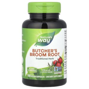 Natures Way Raiz de Brusca 100 Cápsulas Veganas (360 mg por Cápsula)