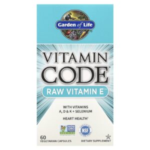 Garden of Life Vitamin Code Vitamina E RAW 60 Cápsulas Vegetarianas
