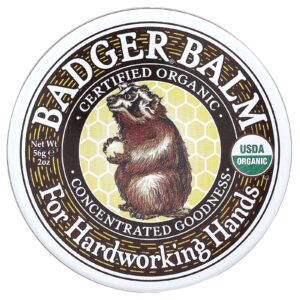 Badger Bálsamo de Texugo Orgânico Certificado para Mãos Forçadas 56 g (2 oz)