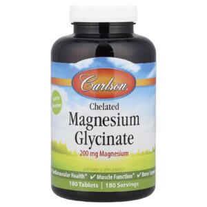 Carlson Glicinato de Magnésio Quelado 200 mg 180 Comprimidos