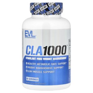 EVLution Nutrition CLA1000® Controle de Peso Sem Estimulantes 90 Cápsulas Softgel (1.000 mg por Cápsula Softgel)