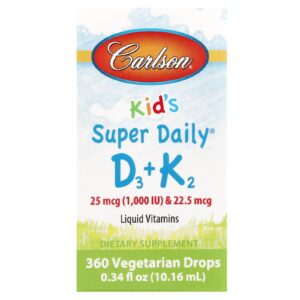 Carlson Infantil Super Daily D3 + K2 25 mcg (1.000 UI) e 225 mcg 034 fl oz (1016 ml)
