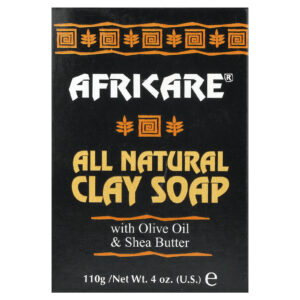 Cococare Africare® Sabonete em Barra de Argila Totalmente Natural com Óleo de Oliva e Manteiga de Karité 110 g (4 oz)