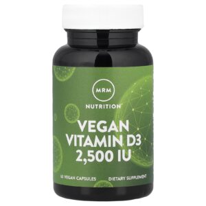 MRM Nutrition Nutrição Vitamina D3 Vegana 2.500 UI 60 Cápsulas Veganas