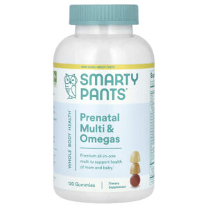 SmartyPants Multivitamínico e Ômegas para Pré-natal Limão Laranja e Morango e Banana 120 Gomas