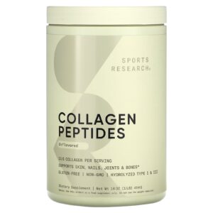 Sports Research Peptídeos de Colágeno Sem Sabor 454 g (16 oz)