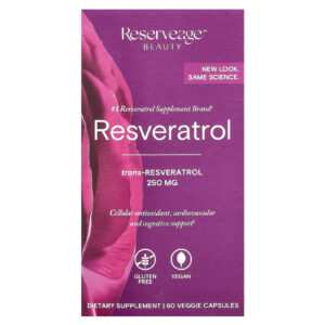 Reserveage Beauty Resveratrol Trans-Resveratrol 60 Cápsulas Vegetais