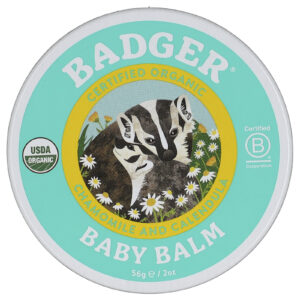 Badger Bálsamo Orgânico para Bebês Camomila e Calêndula 56 g (2 oz)