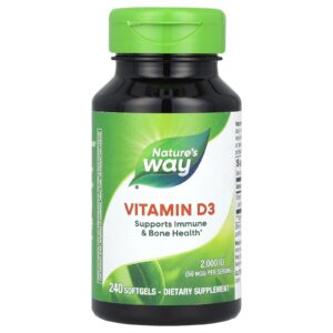 Natures Way Vitamina D3 50 mcg (2.000 UI) 240 Cápsulas Softgel