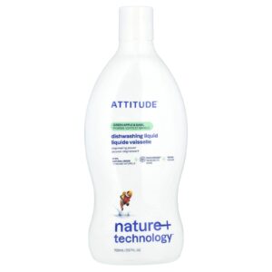 ATTITUDE Detergente para Lavar Louça Maçã Verde e Manjericão 700 ml (237 fl oz)
