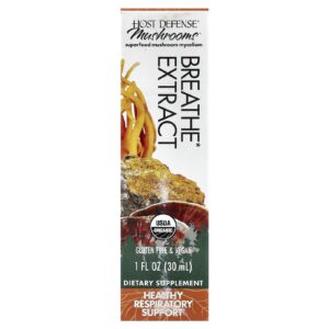 Host Defense Cogumelo de Defesa do Anfitrião Extrato da Respiração Orgânica 30 ml (1 fl oz)
