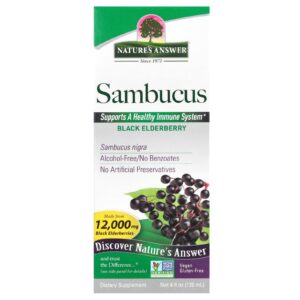 Natures Answer Sambucus Sabugueiro Preto Sem Álcool 2.500 mg 120 ml (4 fl oz)