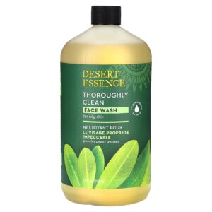 Desert Essence Sabonete Líquido Facial Completamente Limpo Para Pele Oleosa 946 ml (32 fl oz)