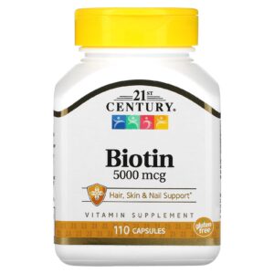 21st Century Biotina 5.000 mcg 110 Cápsulas
