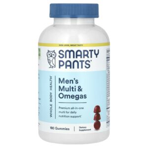 SmartyPants Gomas de Ômegas e Multivitamínicos para Homens Creme de Limão Mirtilo e Amora 180 Gomas