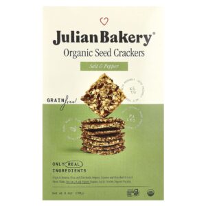 Julian Bakery Biscoitos de Semente Orgânicos Sal e Pimenta 238 g (84 oz)